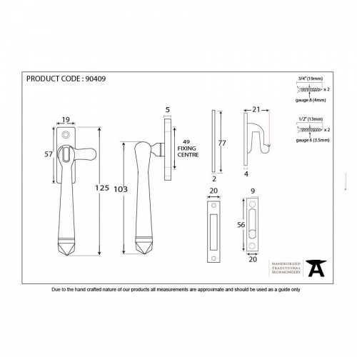 Polished Nickel Locking Avon Fastener